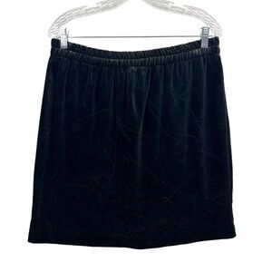 Anthony Mark Hankins Womens Velvet Mini Skirt Elastic Waist Stretch Black Sz 14‎